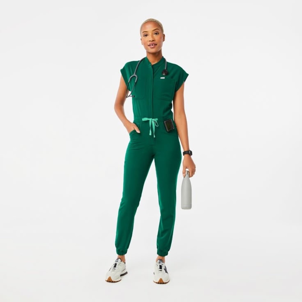 FIGS Hunter Green scrub jumpsuit